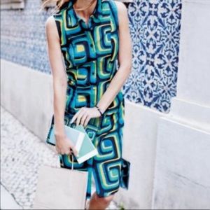 Boden Geometric Print Shirt Dress 6 New